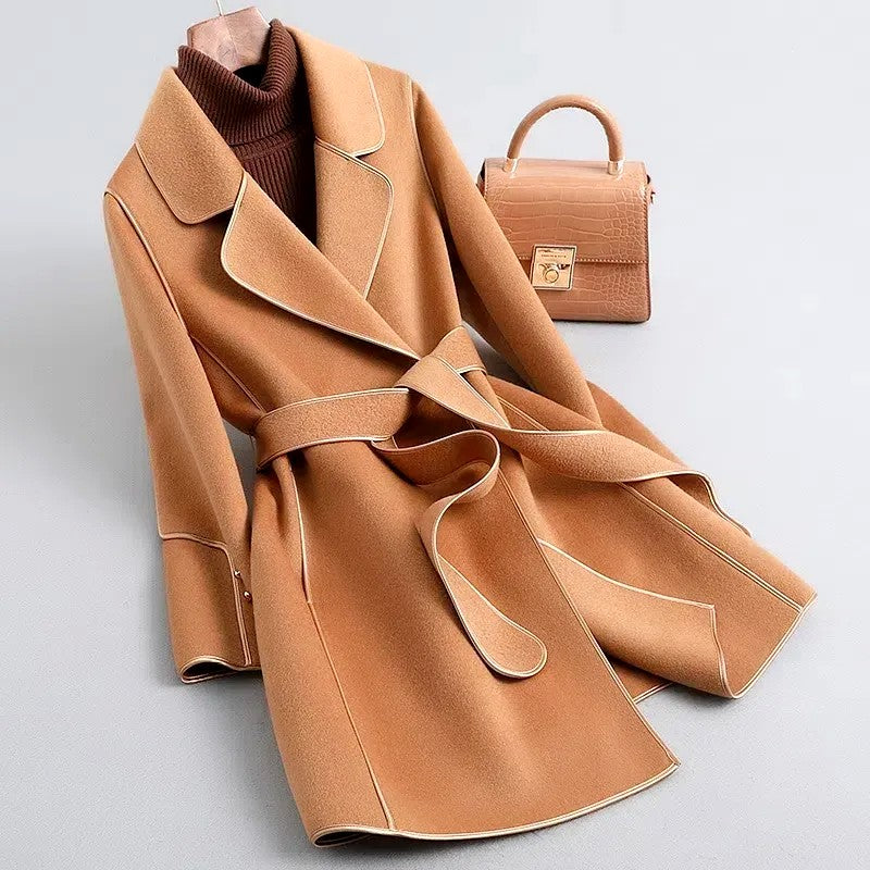 ELEGANTE LUMIERE WOOL TRENCH COAT