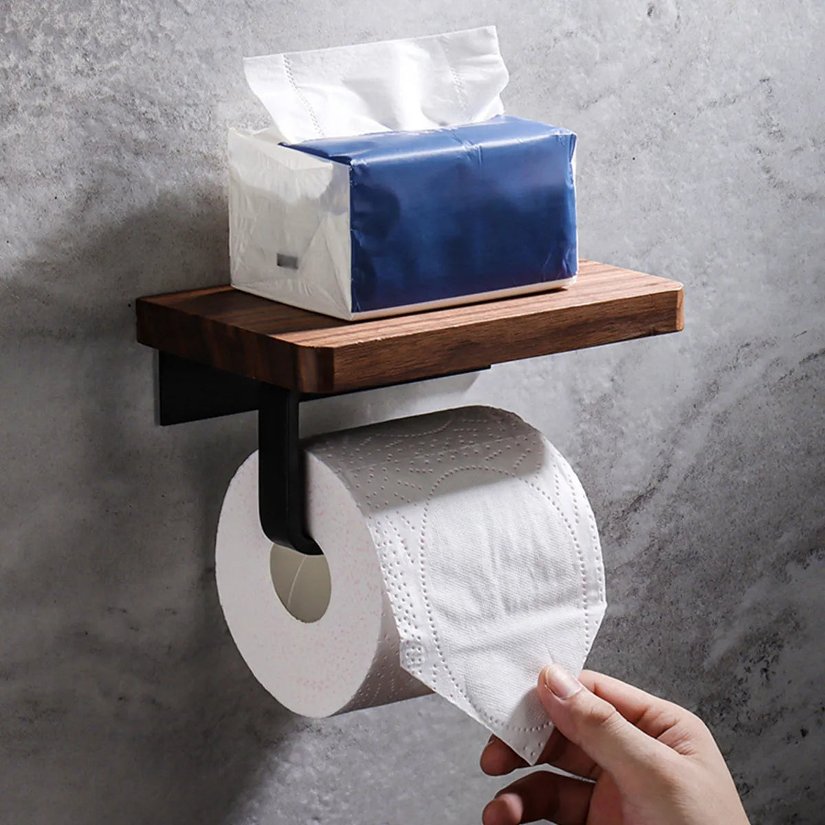 NaturalEase Wooden Toilet Paper Holder